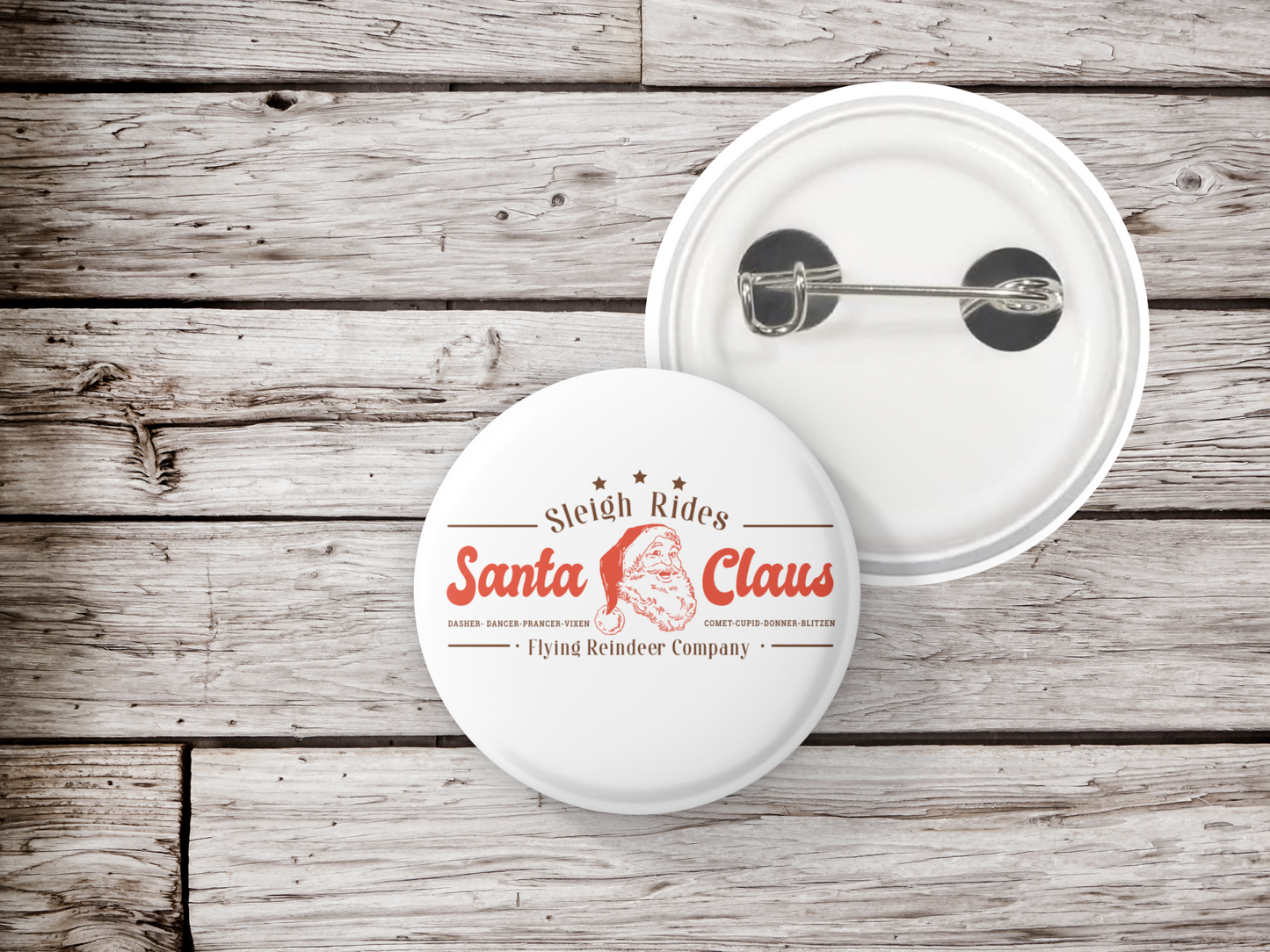 Santa Claus Pin Back Button