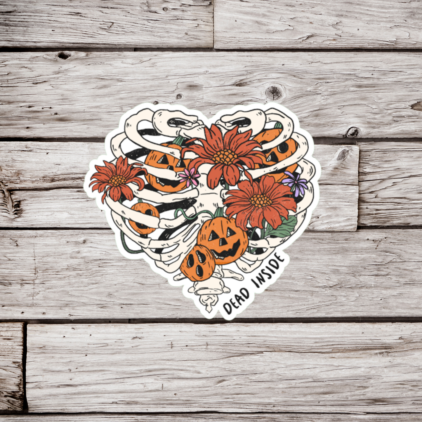 Skeleton Heart Sticker