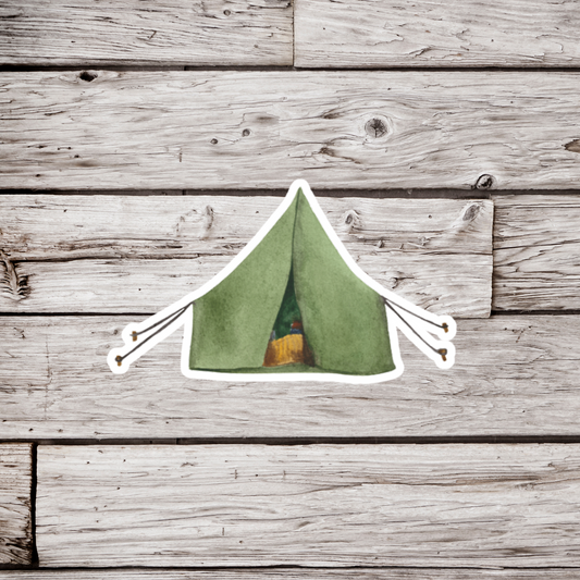Green Tent Sticker