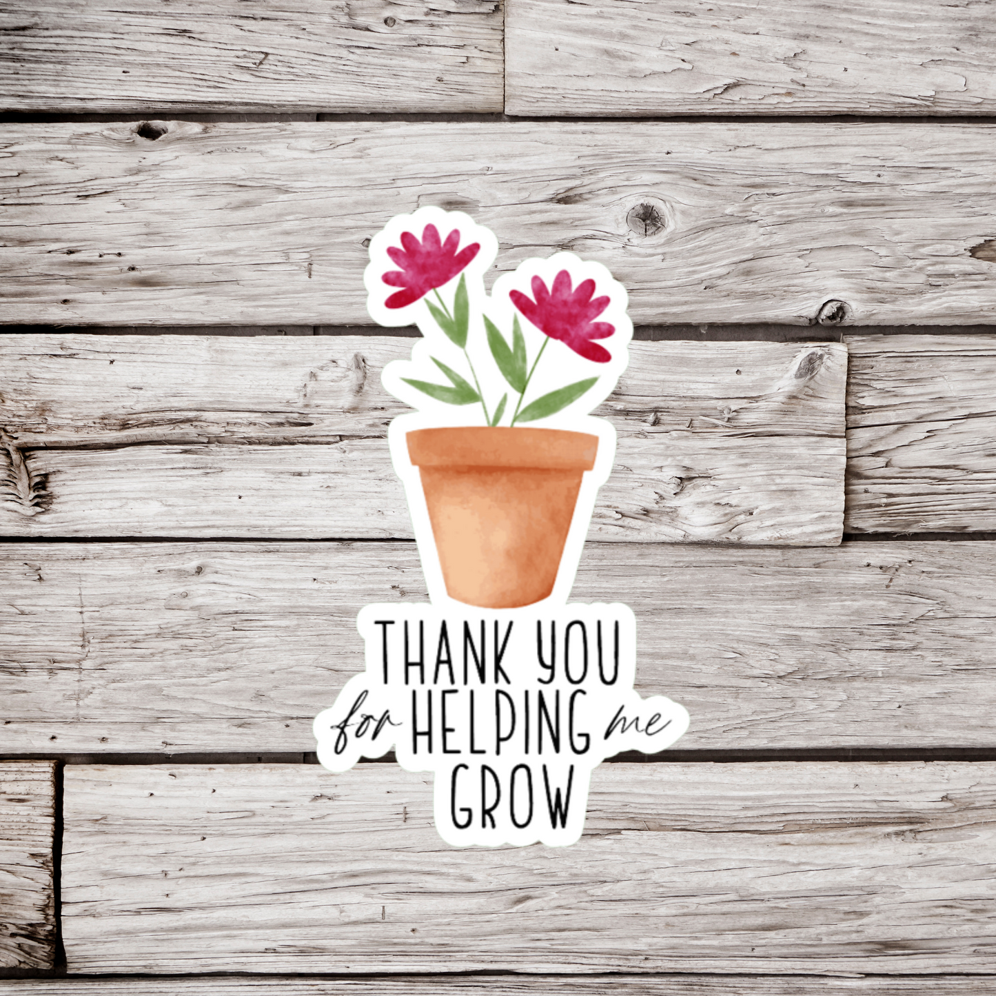 Thank You For Helping Me Grow Sticker