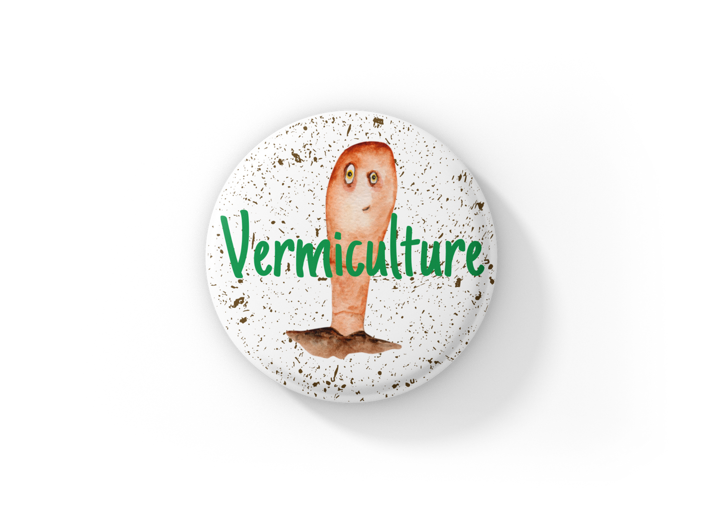 Vermiculture Pin Back Button, Magnet, Keychain