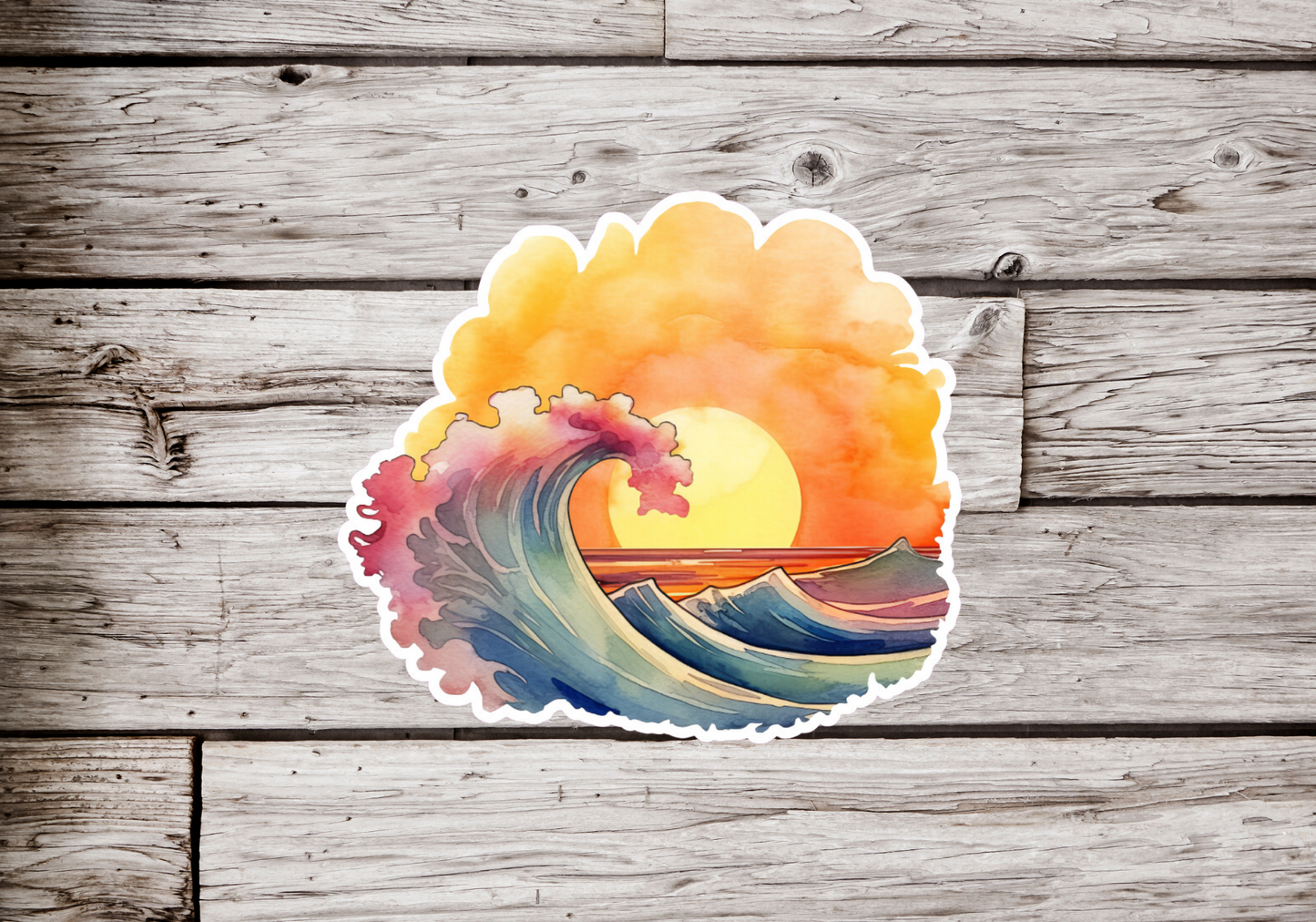 Sunset Waves Sticker