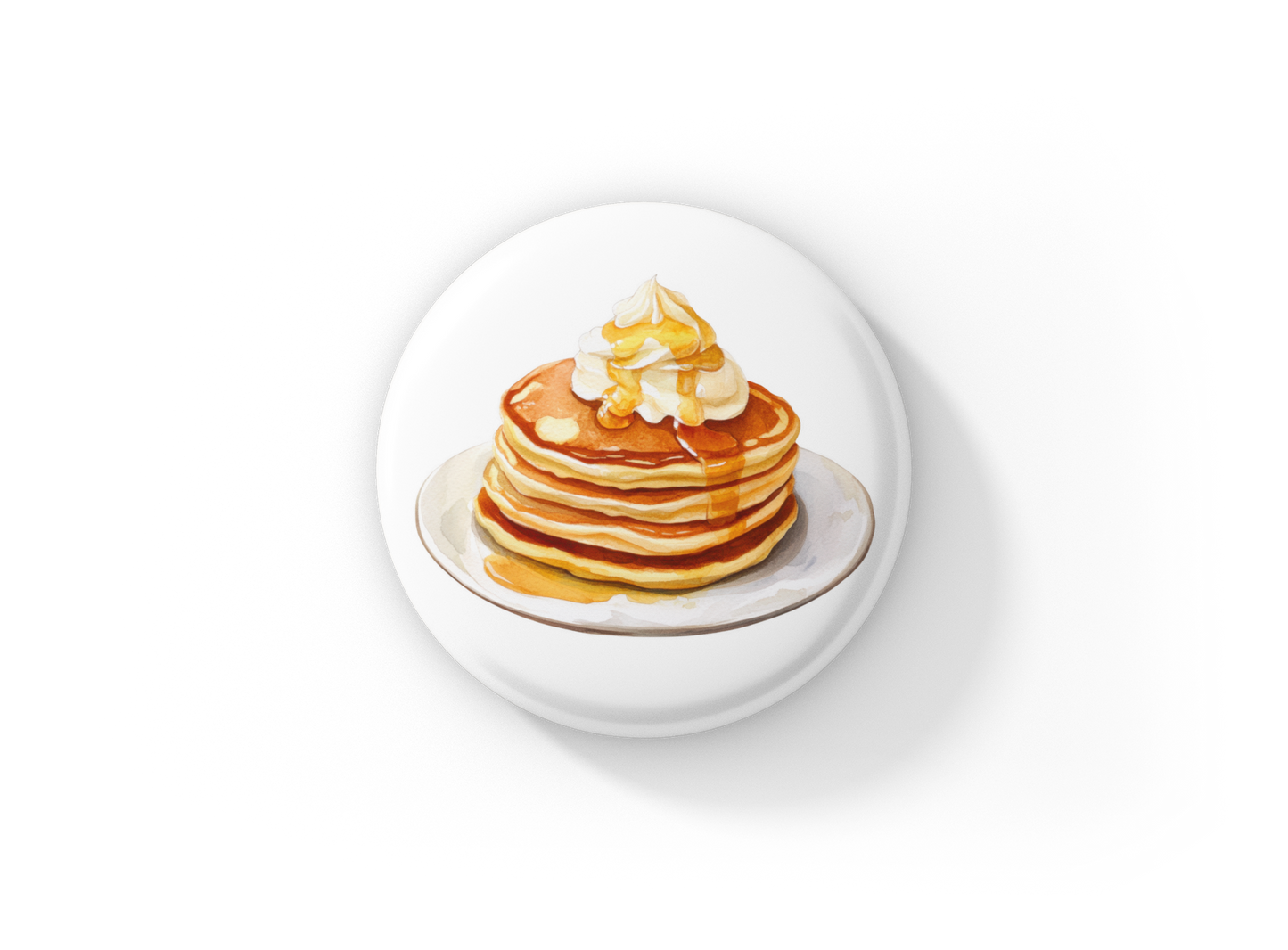 Pancakes With Whipped Cream Pin Back Button, Magnet