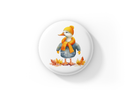Autumn Duck Pin Back Button