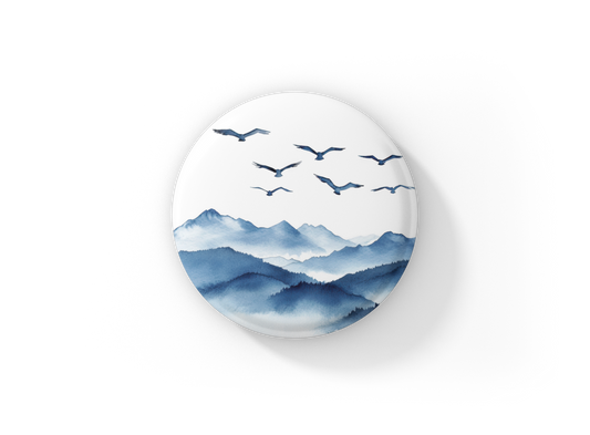 Blue Mountain Pin Back Button, Magnet
