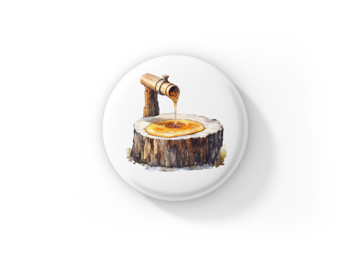 Maple Syruping Pin Back Button, Magnet