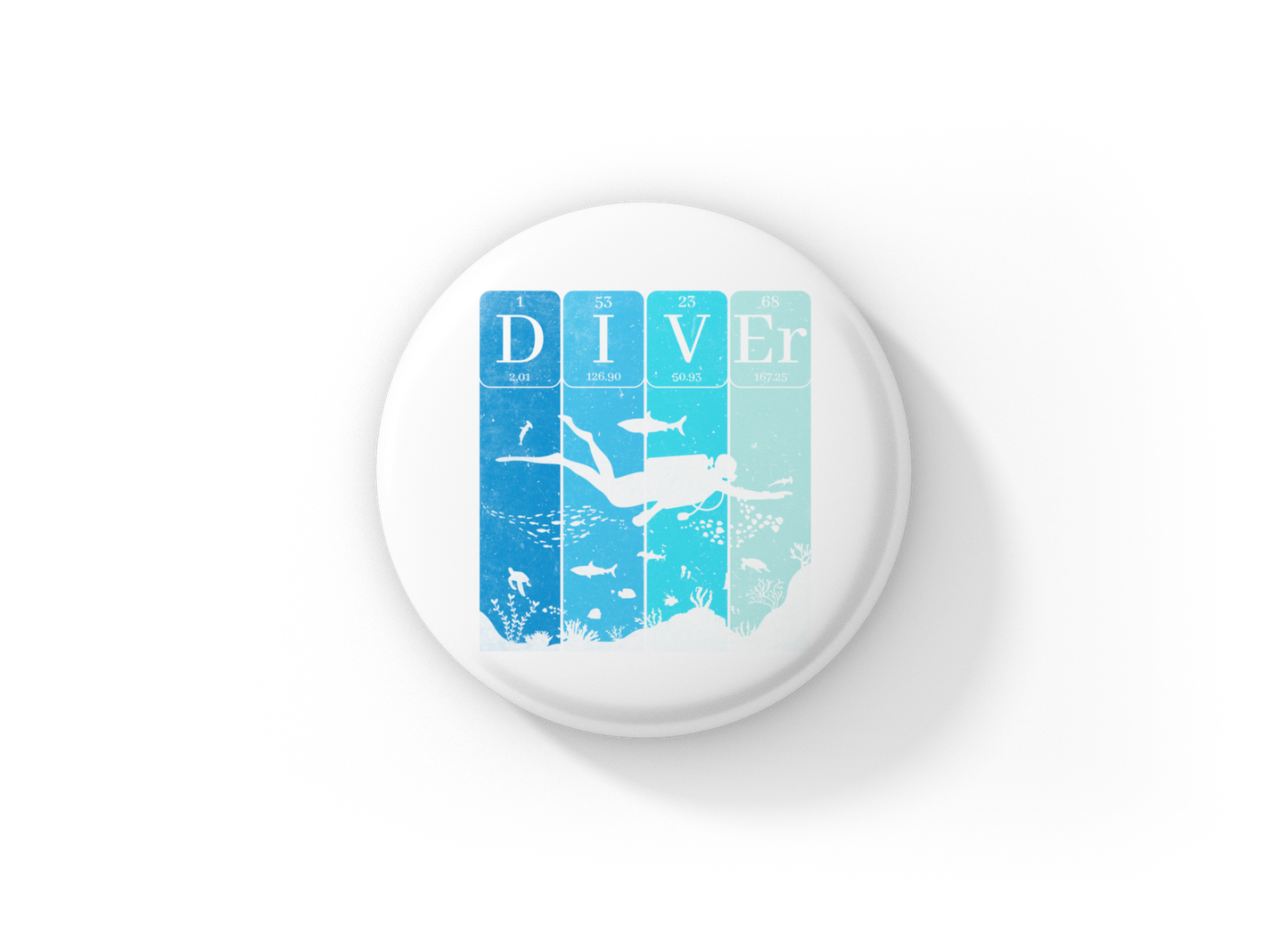 Diver Pin Back Button, Magnet