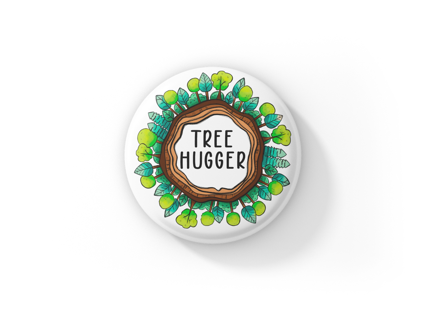 Tree Hugger Pin Back Button