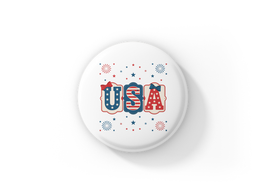USA Pin Back Button, Magnet