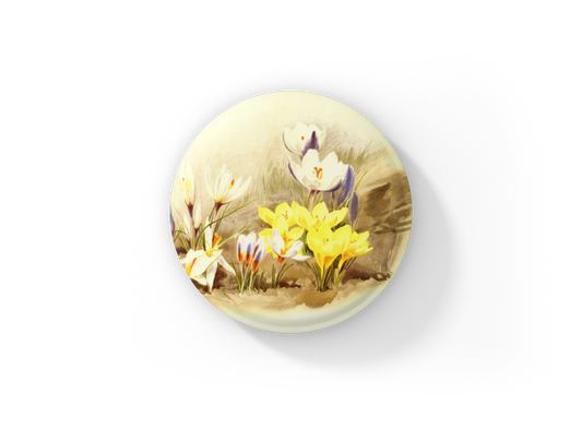 Spring Flowers Pin Back Button, Magnet, Keychain