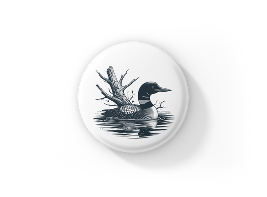 Loon Pin Back Button, Magnet