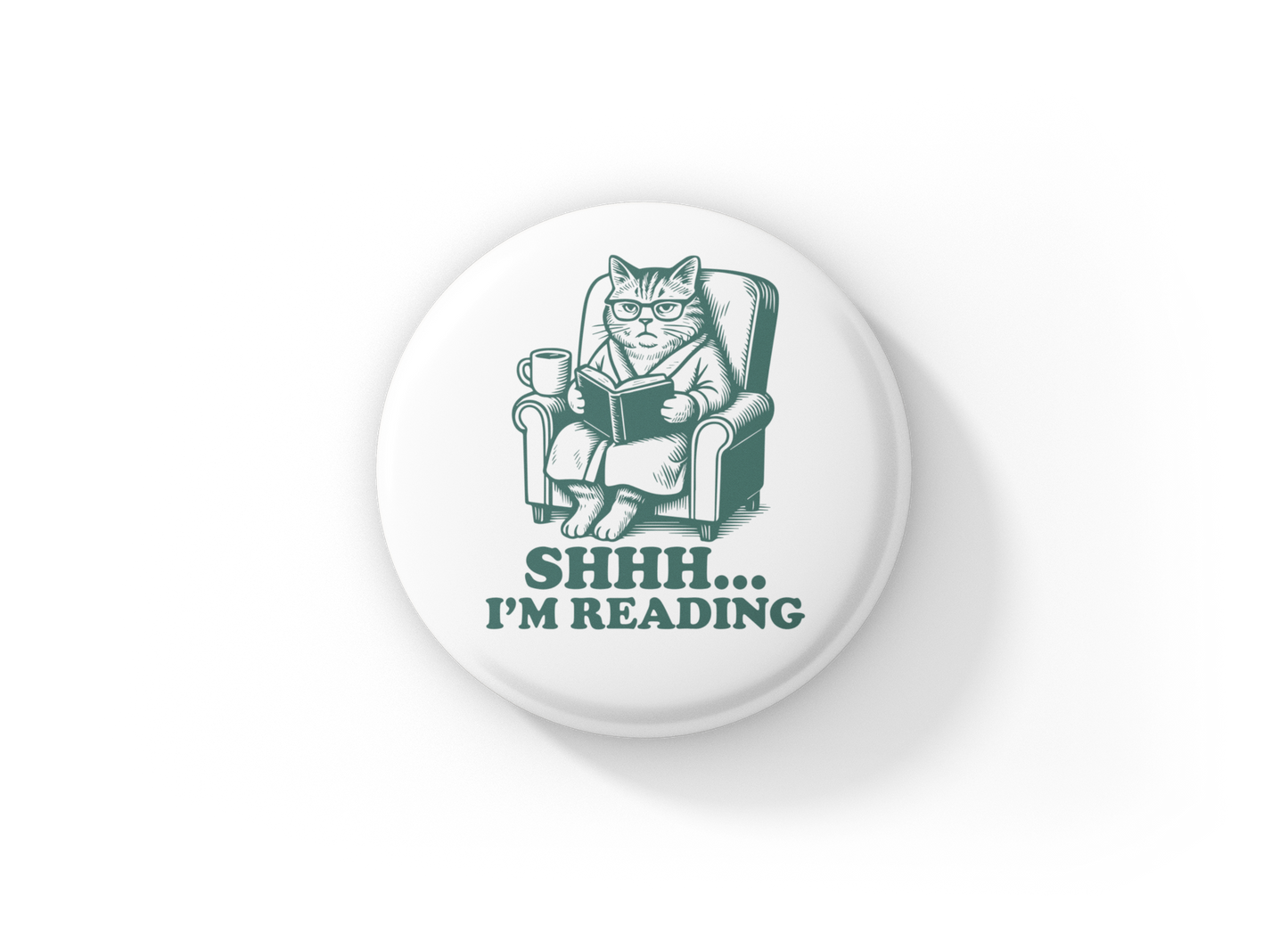 Shhh Im Reading Pin Back Button, Magnet