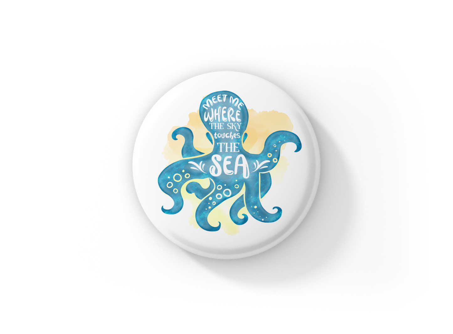 Meet Me Where The Sky Meets The Sea Pin Back Button, Magnet, Keychain