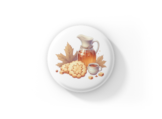 Maple Candy Pin Back Button, Magnet