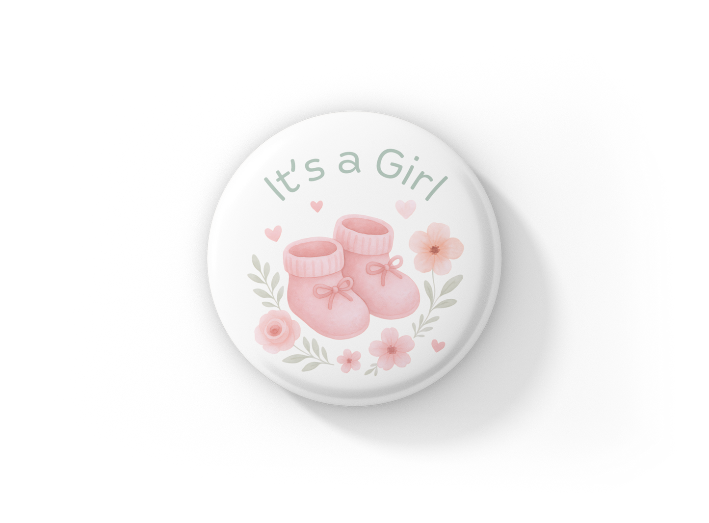 It's A Girl Pin Back Button, Magnet
