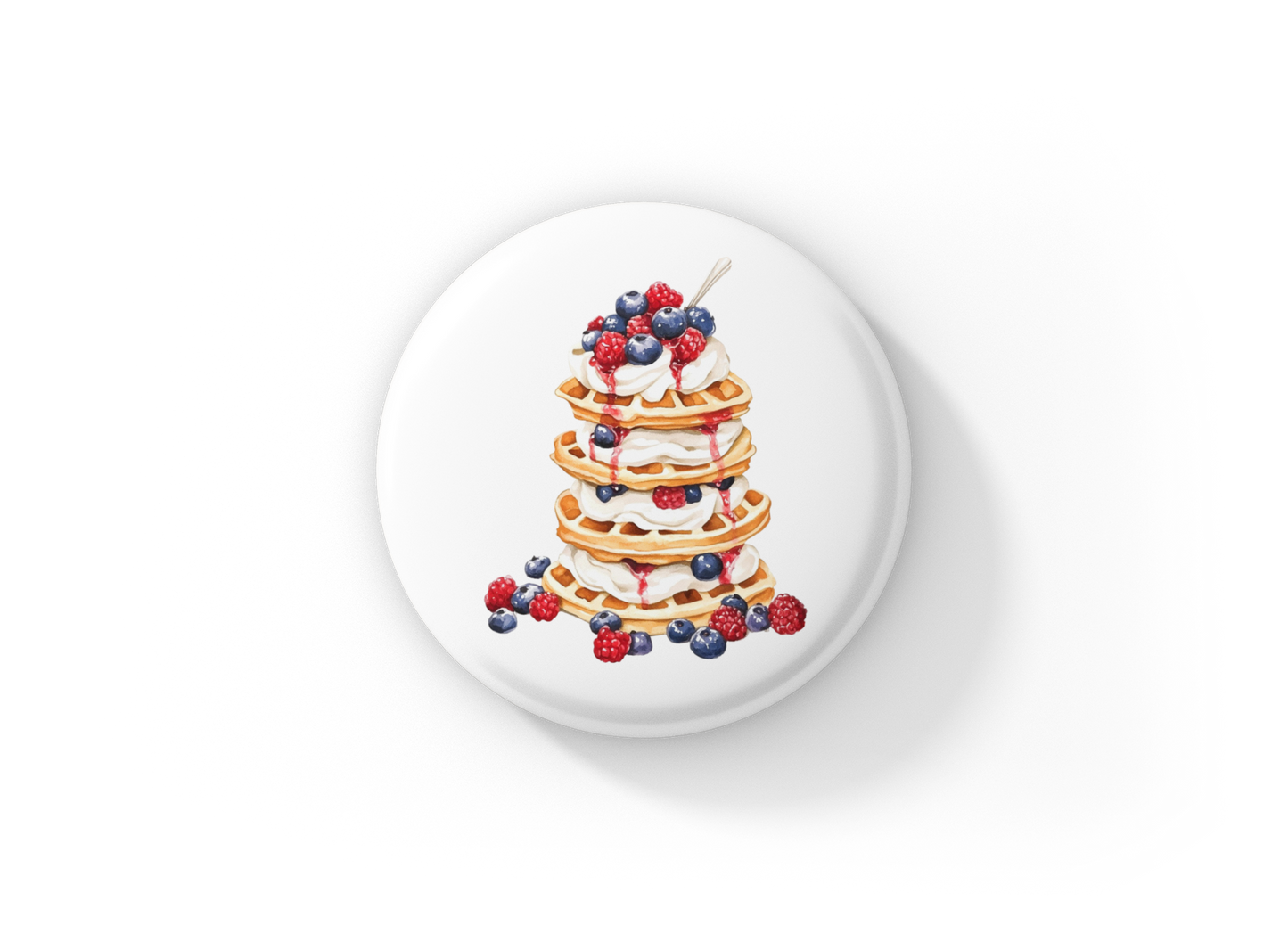 Berry Waffles Pin Back Button, Magnet