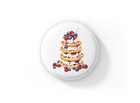 Berry Waffles Pin Back Button, Magnet