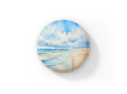 Beach Pin Back Button, Magnet, Keychain
