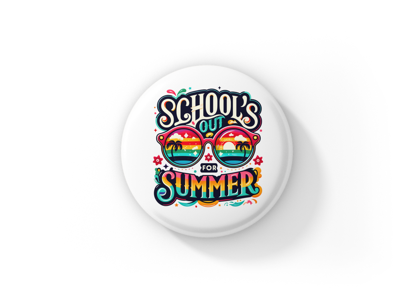 Schools Out For Summer Pin Back Button, Magnet