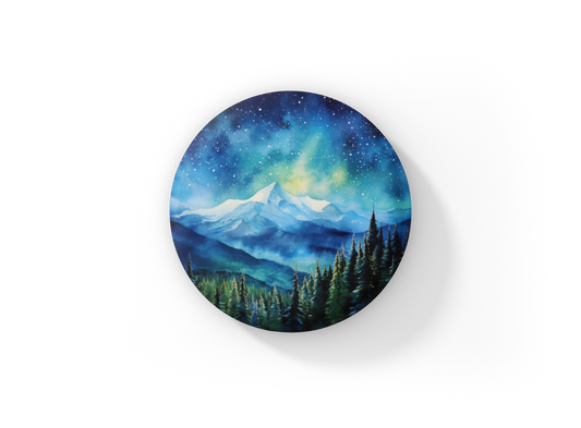 Night Forest 1 Pin Back Button, Magnet