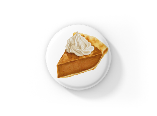 Pumpkin Pie Slice Pin Back Button, Magnet