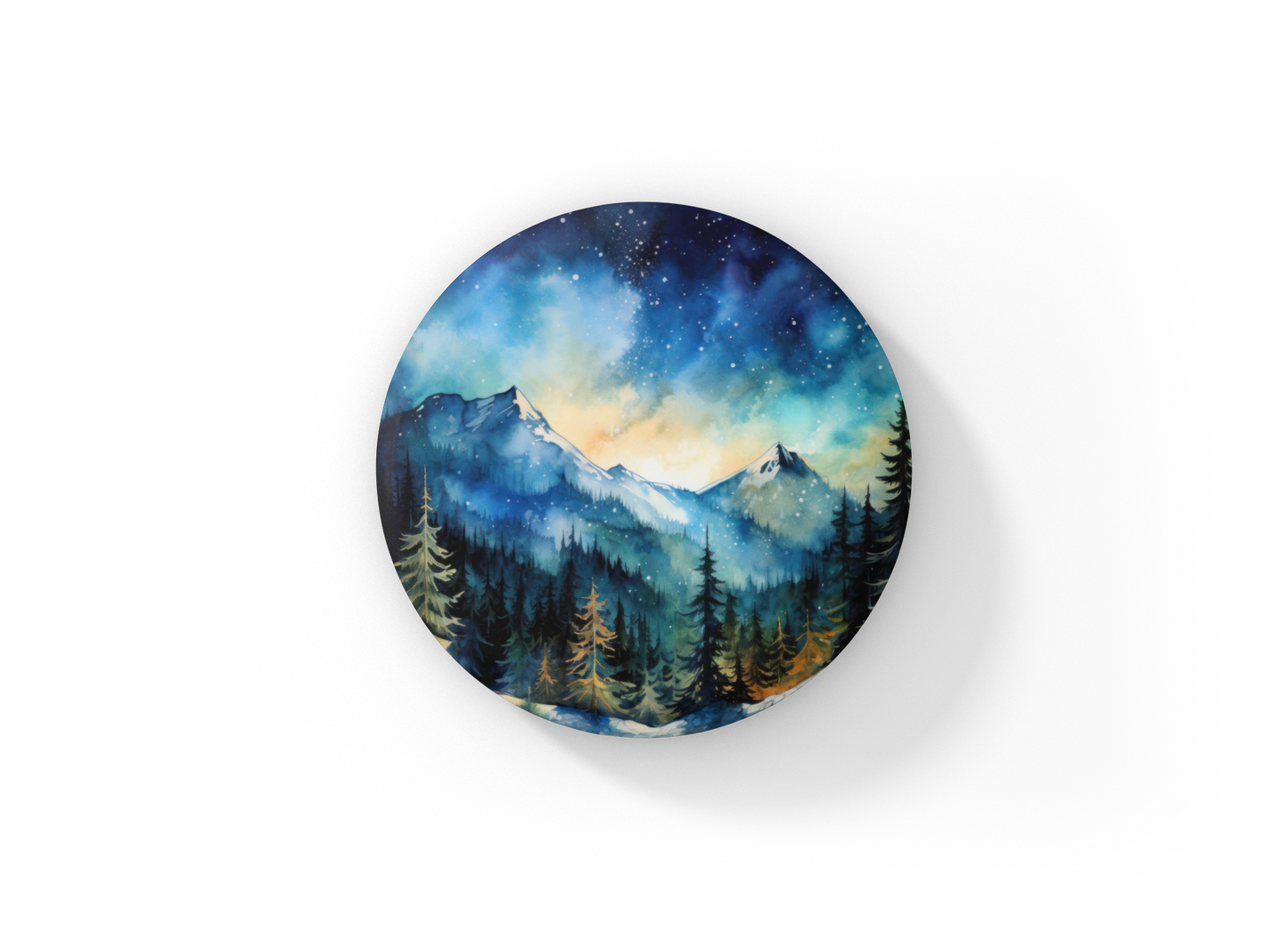 Night Forest 4 Pin Back Button, Magnet