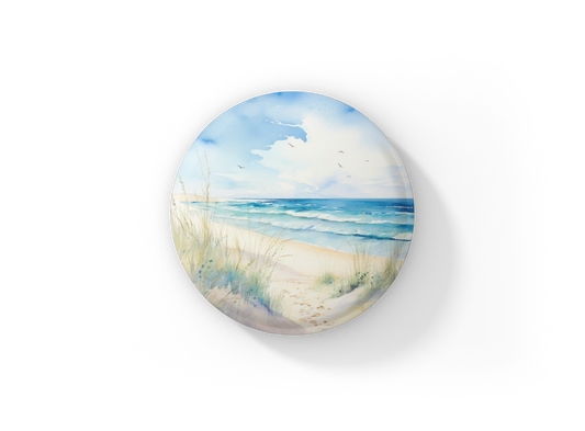 Costal Beach 1 Pin Back Button, Magnet, Keychain