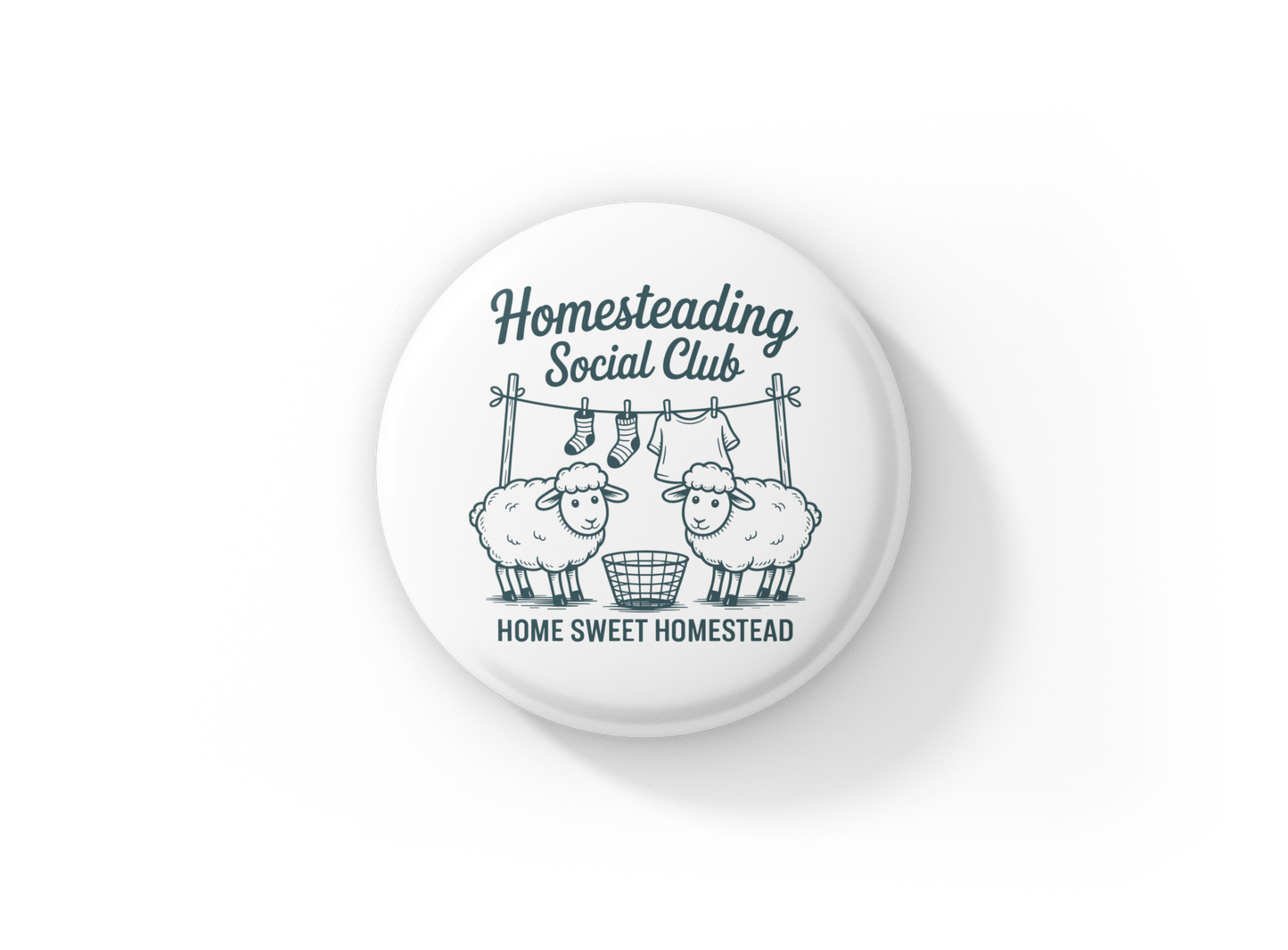Homesteading Social Club Pin Back Button, Magnet