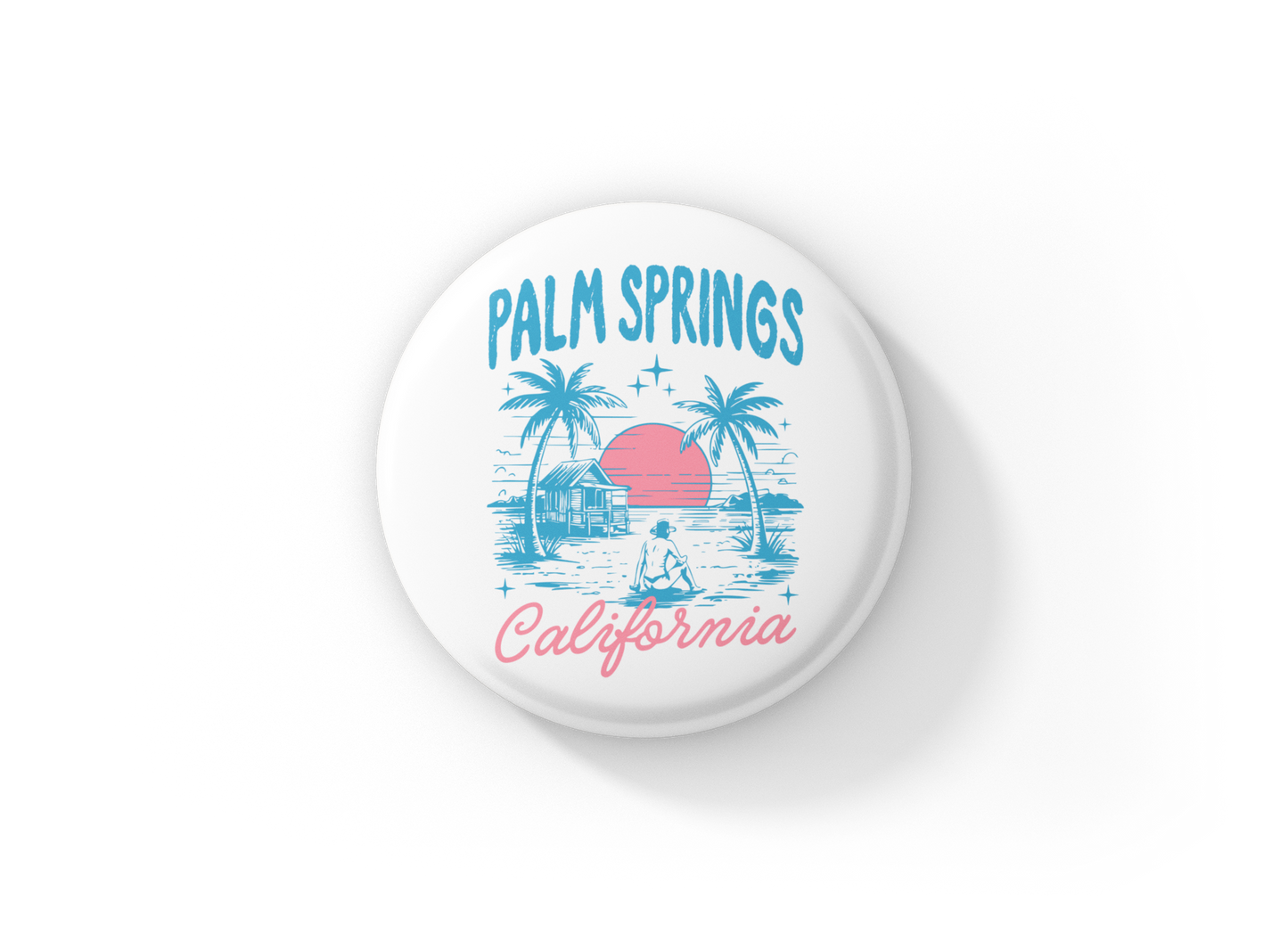 Palm Springs California Pin Back Button, Magnet