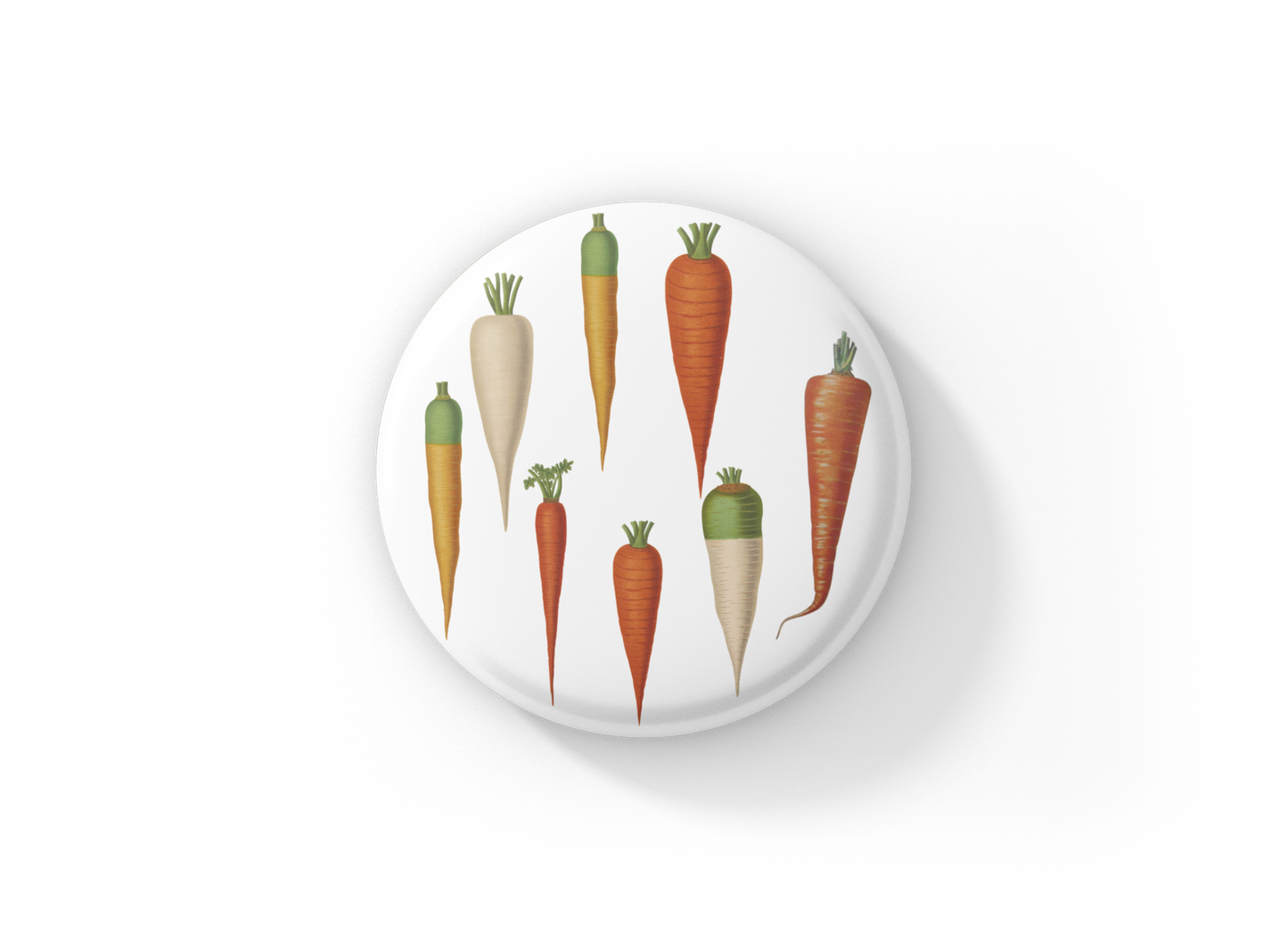 Carrots Pin Back Button, Magnet, Keychain