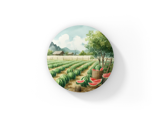 Watermelon Patch 1 Pin Back Button, Magnet