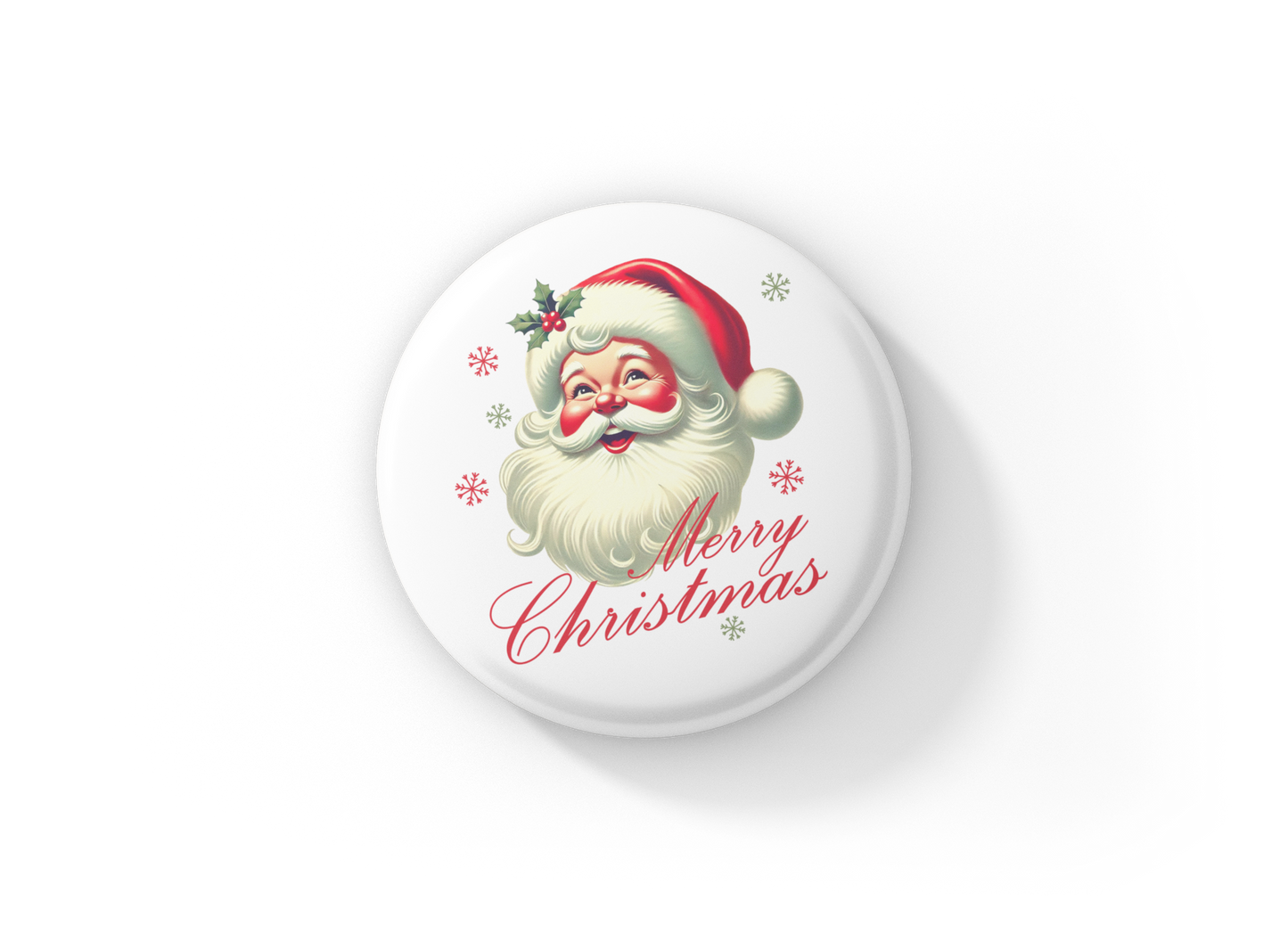 Merry Christmas Pin Back Button, Magnet
