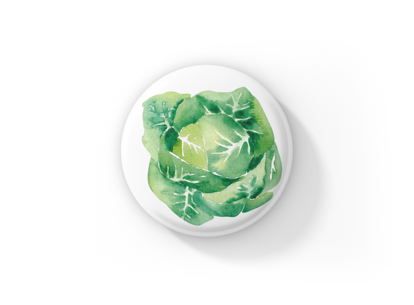 Lettuce Pin Back Button, Magnet