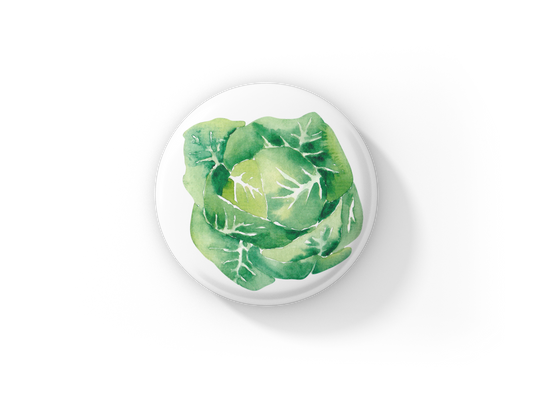 Lettuce Pin Back Button, Magnet