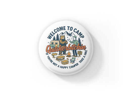 Welcome To Camp Pin Back Button, Magnet