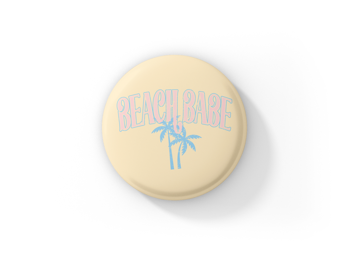 Beach Babe Pin Back Button, Magnet