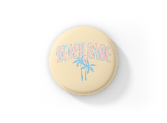 Beach Babe Pin Back Button, Magnet