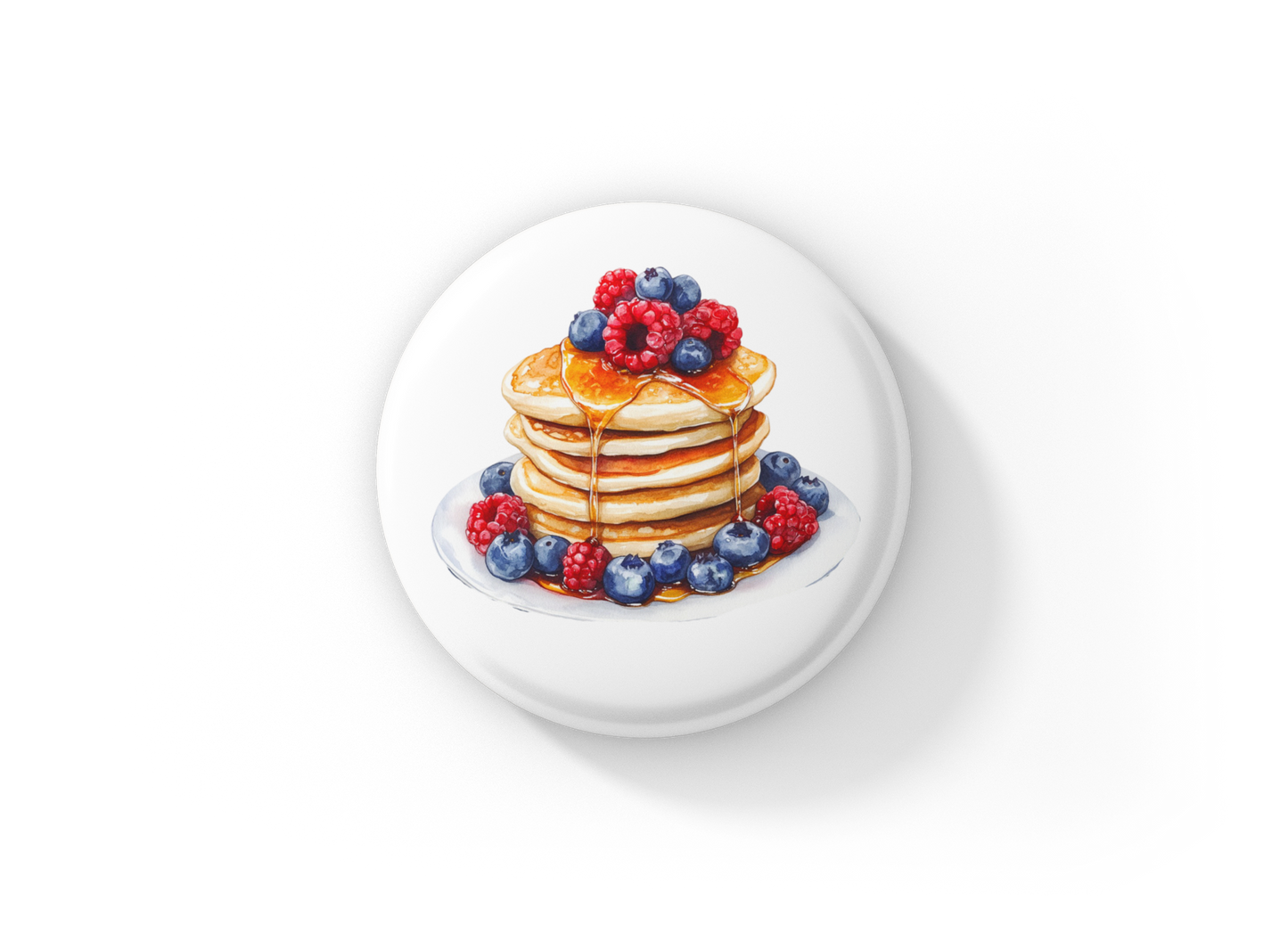 Pancakes Berry Pin Back Button, Magnet