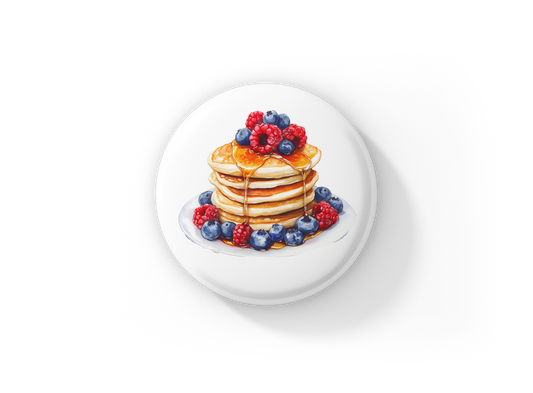 Pancakes Berry Pin Back Button, Magnet