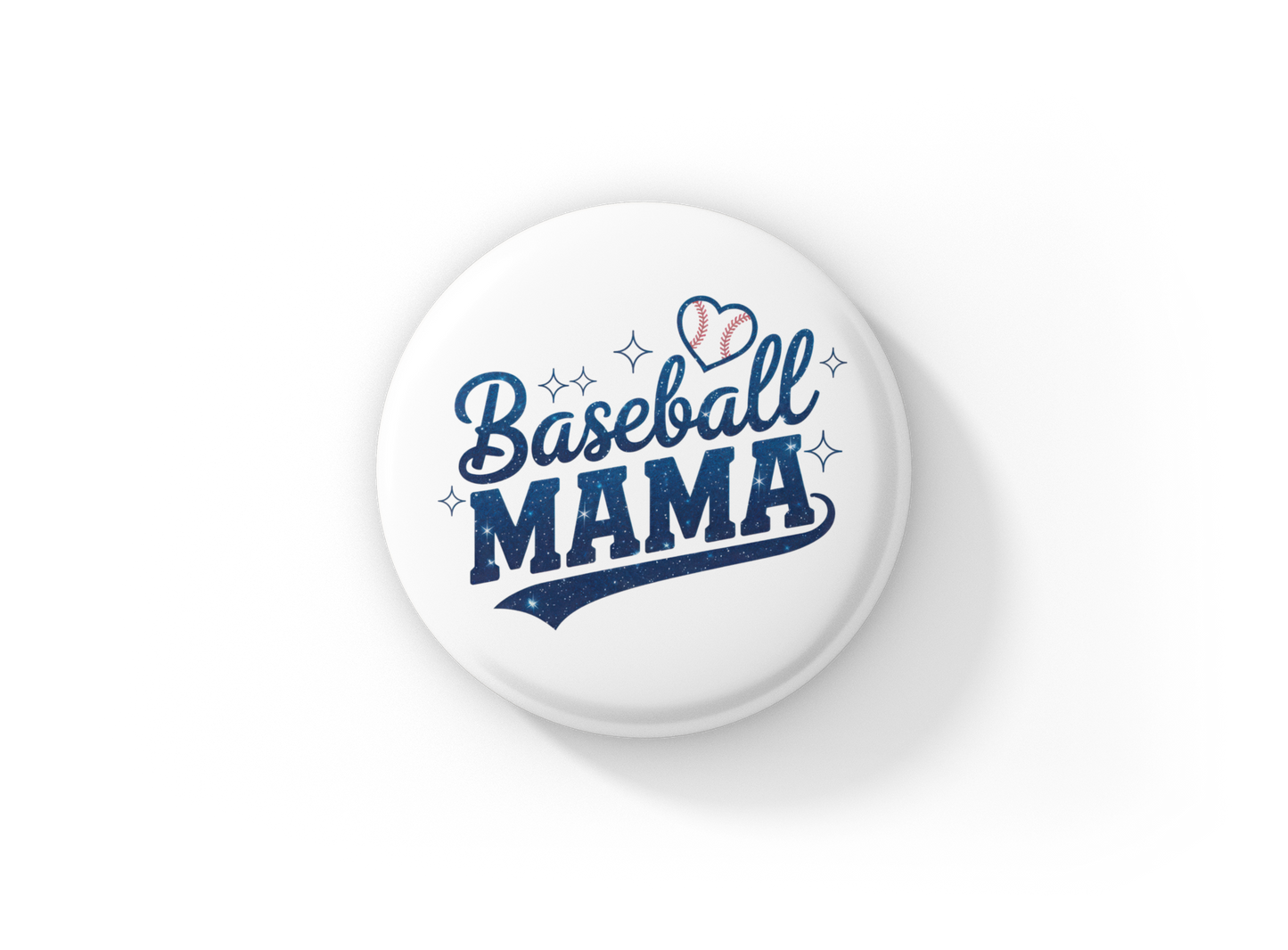 Baseball Mama Pin Back Button, Magnet
