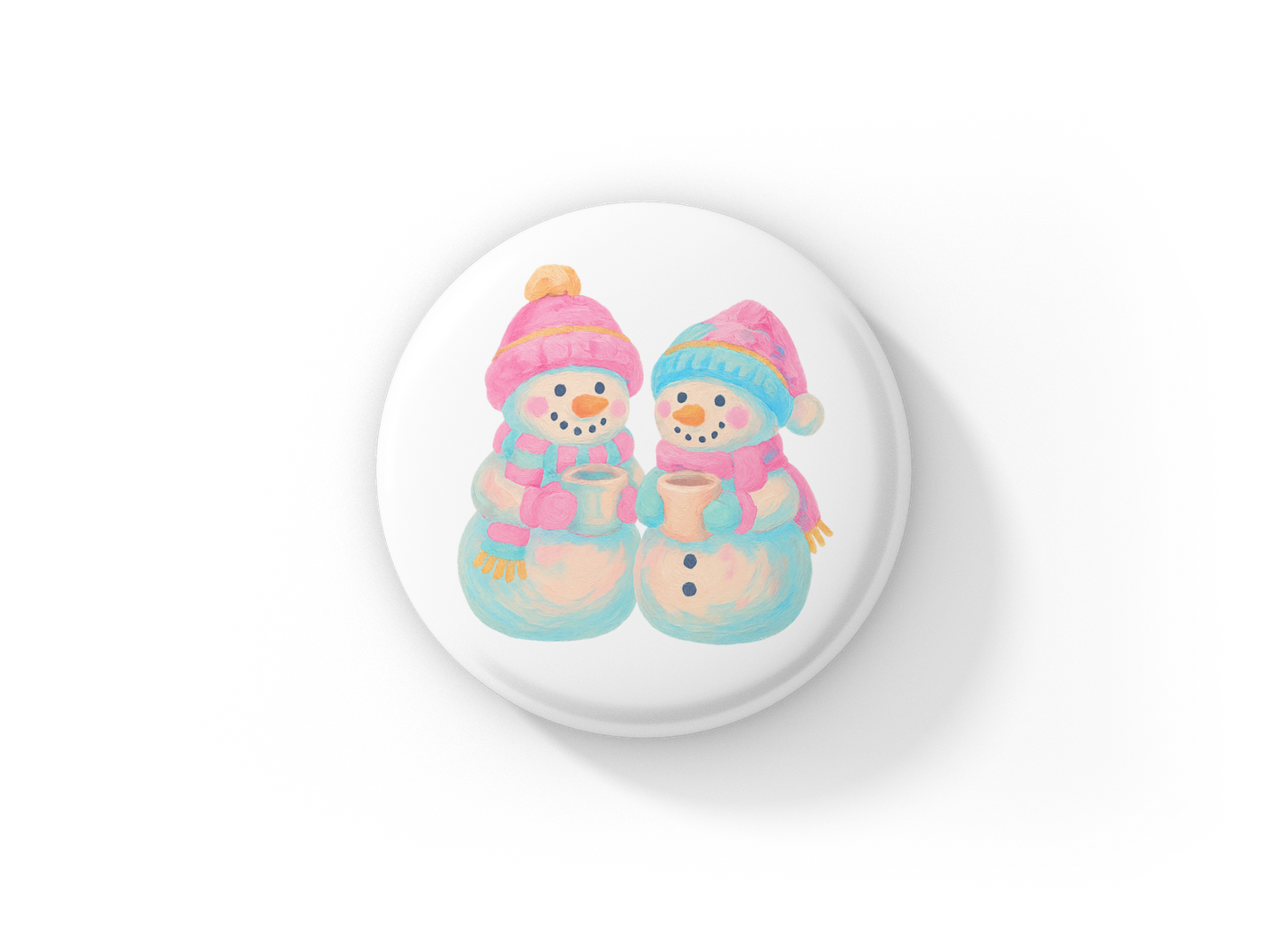 Snowman 6 Pin Back Button, Magnet