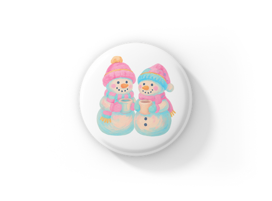 Snowman 6 Pin Back Button, Magnet