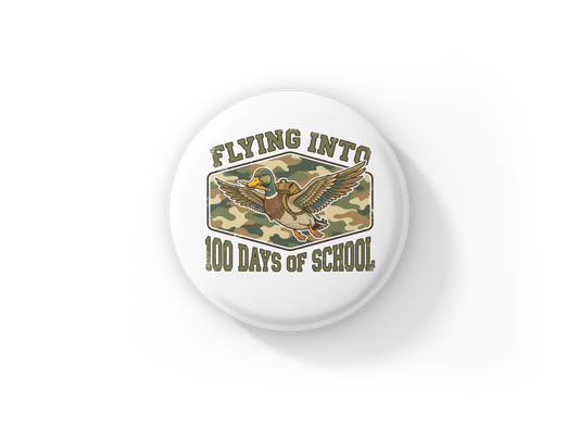 Flying Into 100 Days Of School Pin Back Button, Magnet