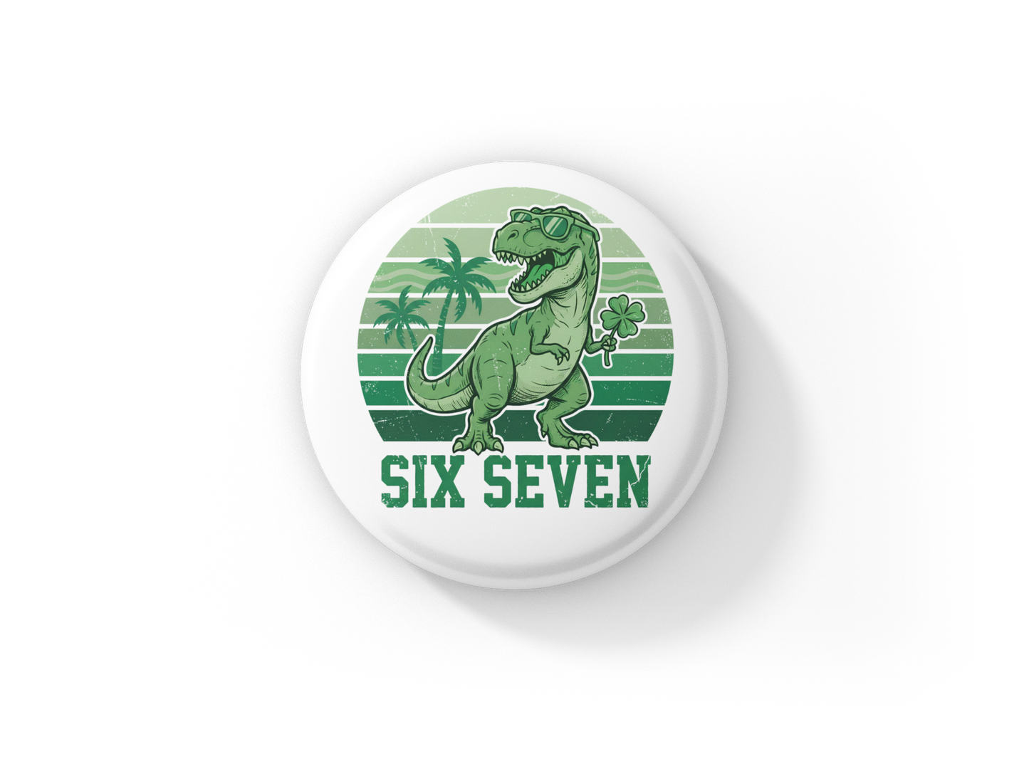 6 7 Dinosaur Pin Back Button, Magnet