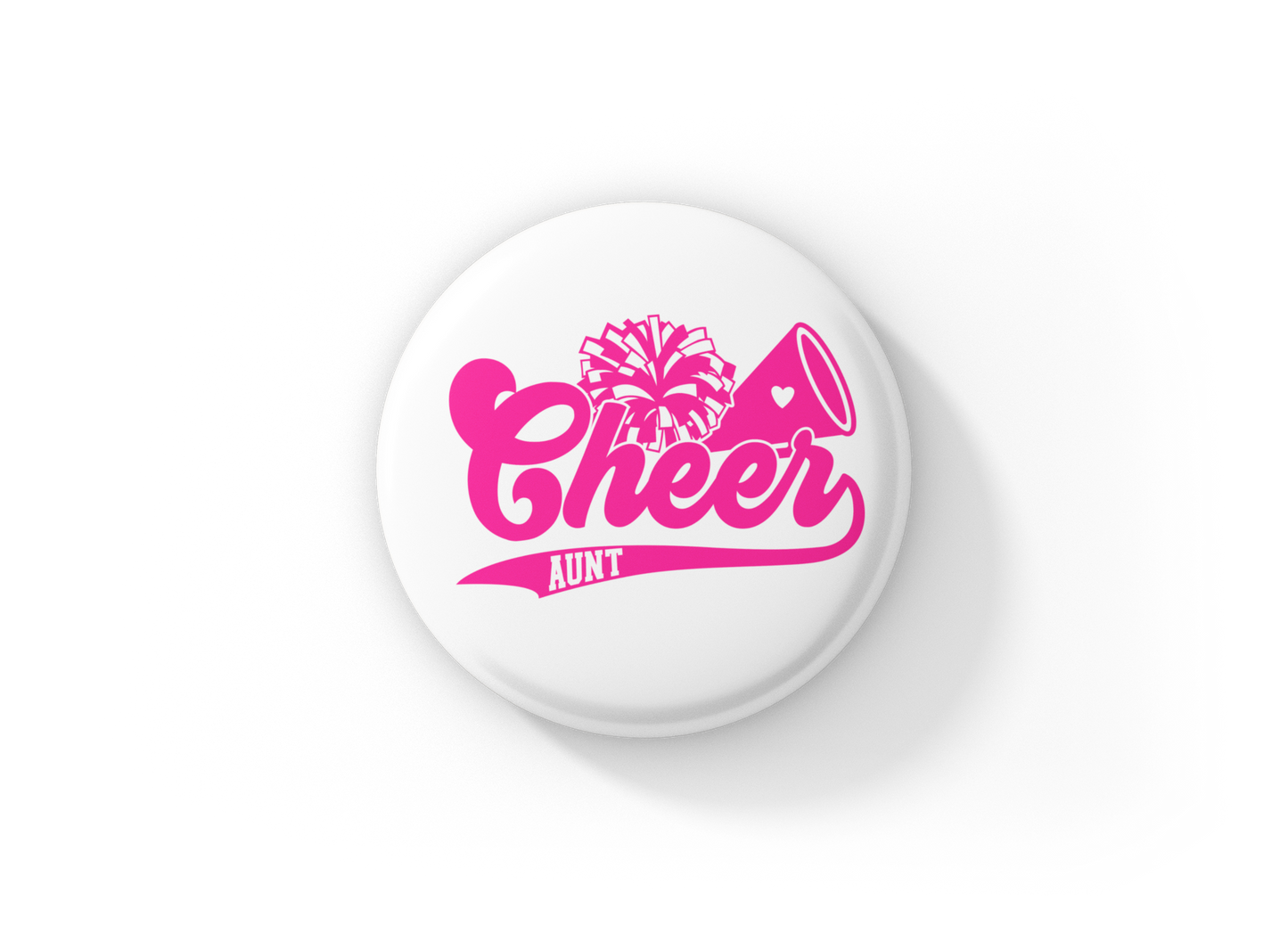 Cheer Aunt Pin Back Button, Magnet