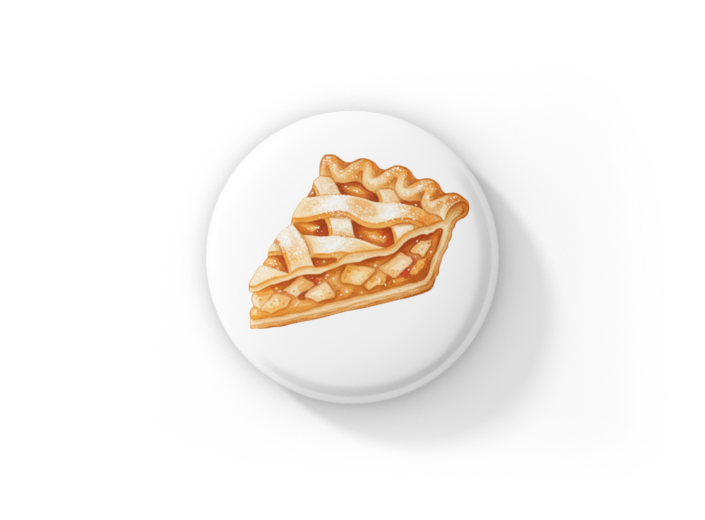Apple Pie Slice Pin Back Button, Magnet