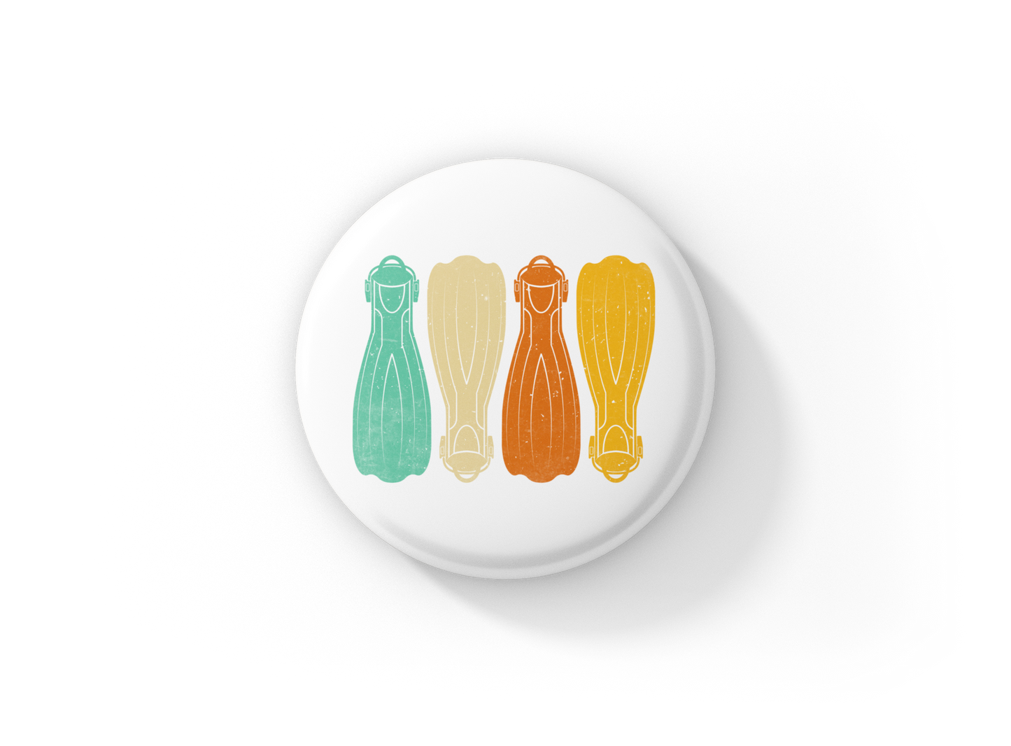 Scuba Flippers Pin Back Button, Magnet
