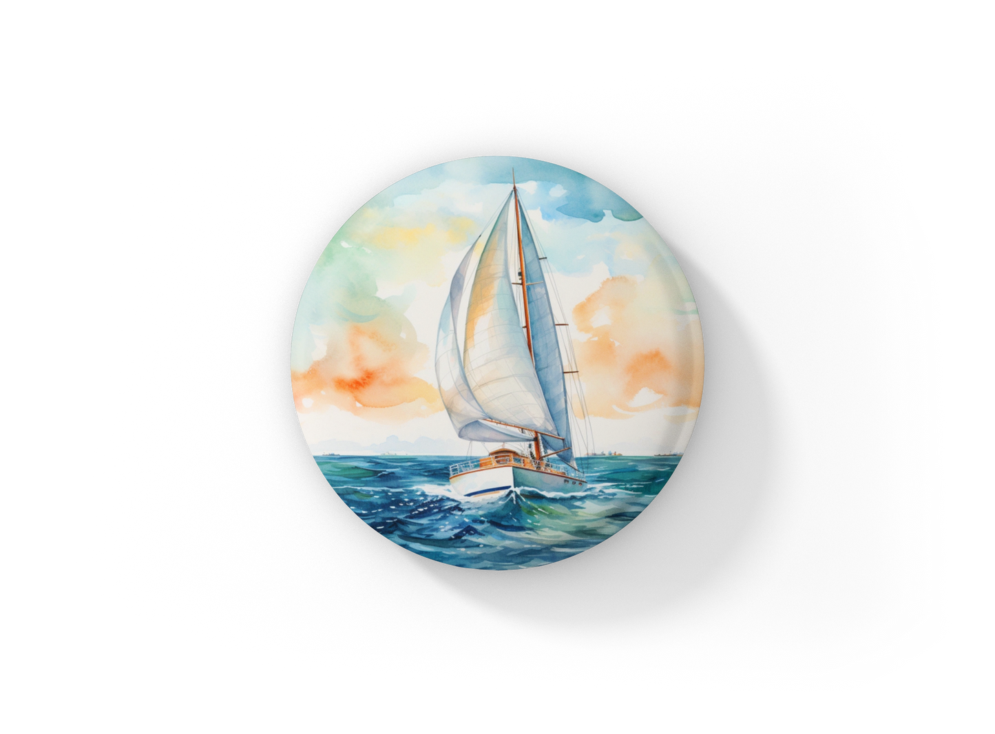 Sail Boat 2 Pin Back Button, Magnet