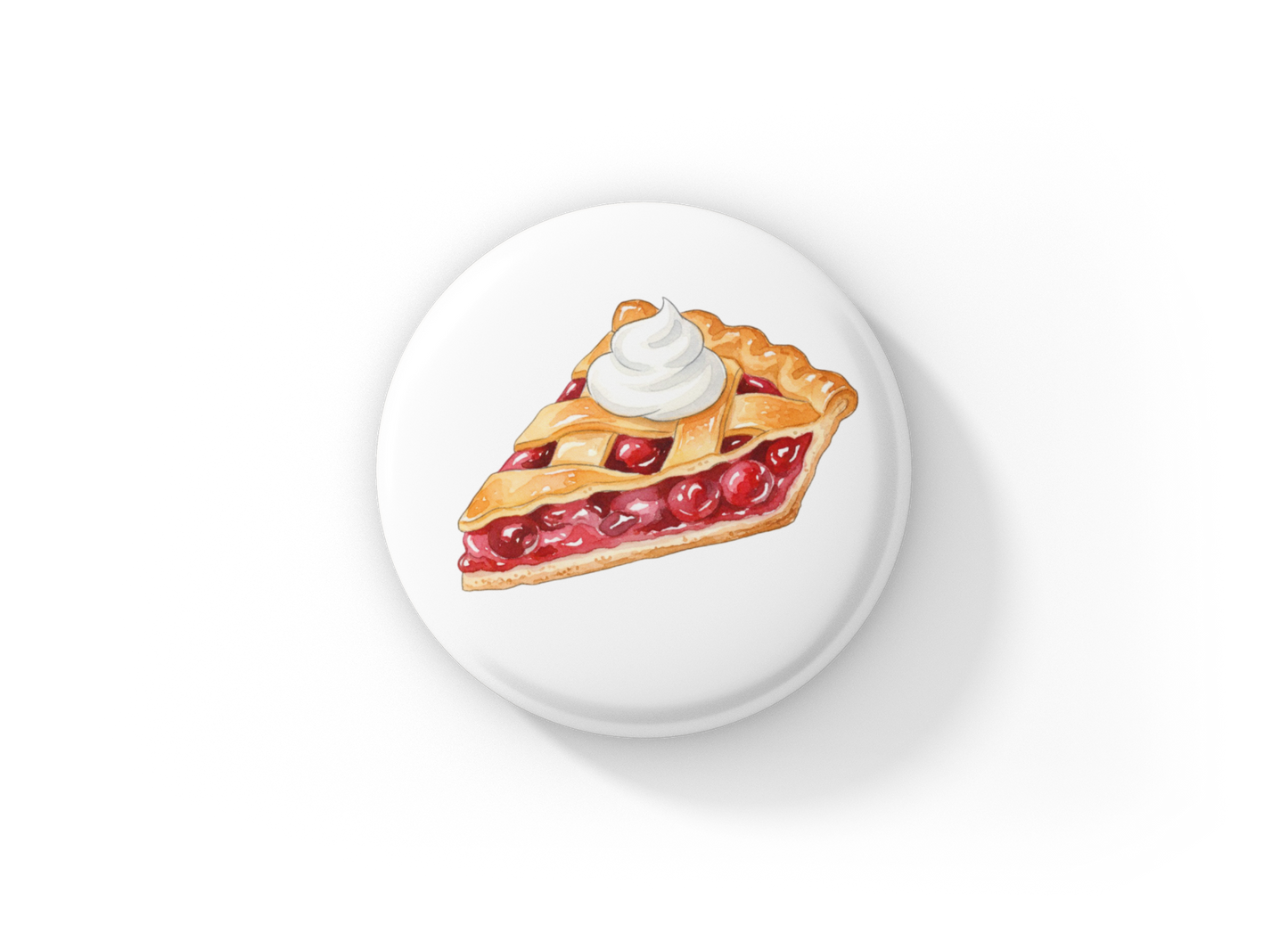 Cherry Pie Slice Pin Back Button, Magnet
