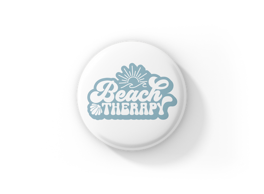 Beach Therapy Pin Back Button, Magnet
